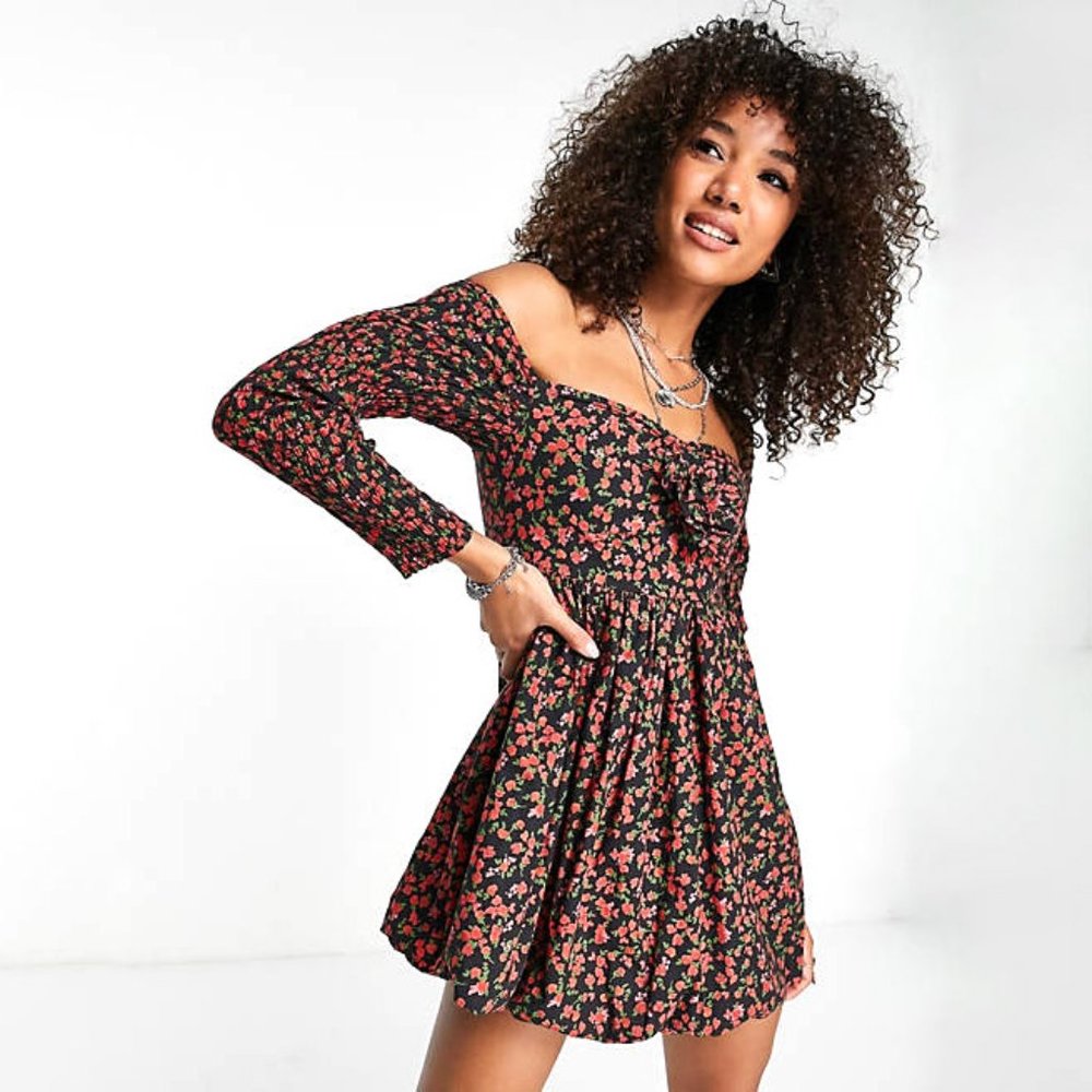 ASOS Off-the-Shoulder Floral Dress
